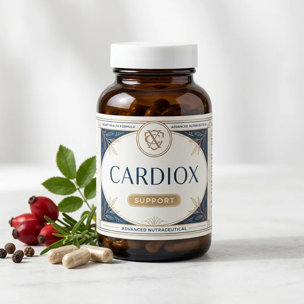 CardioX cardiovascular support food supplement jar, 60 capsules, with hawthorn, magnesium, vitamin C and CoQ10